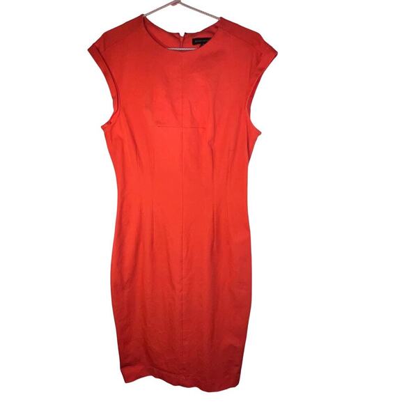 Banana republic ladies size 8 tall sleeveless bodycon stretch Y2K orange midi - Picture 1 of 6